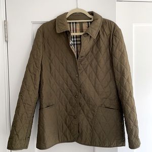 Classic Quilted Olive green Burberry coat, M